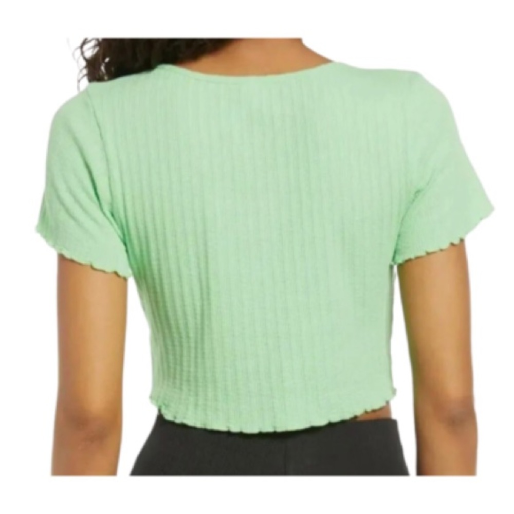 BP Green Ribbed Crop Top - Picture 2 of 4